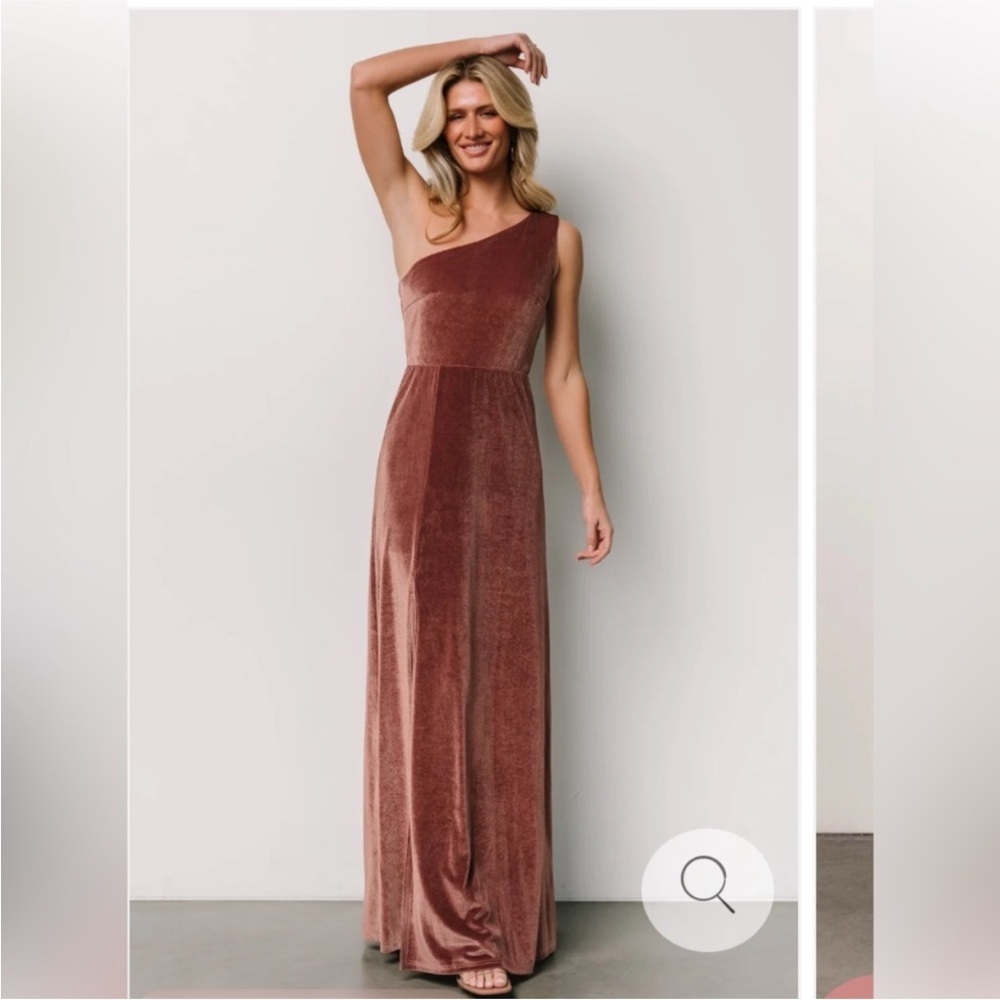 NWT Baltic Born Tatiana Velvet One Shoulder Maxi Dress Women’s Size XS in Rose